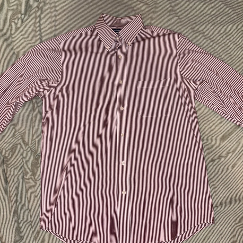 Croft & Barrow Red Striped Button Down Shirt